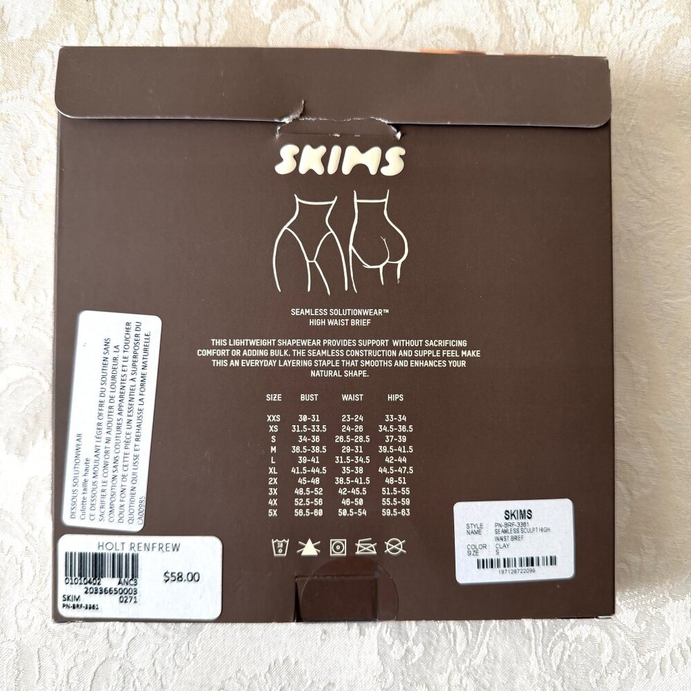 New SKIMS Seamless Sculp High waist brief w/box - Small - Picture 2 of 6